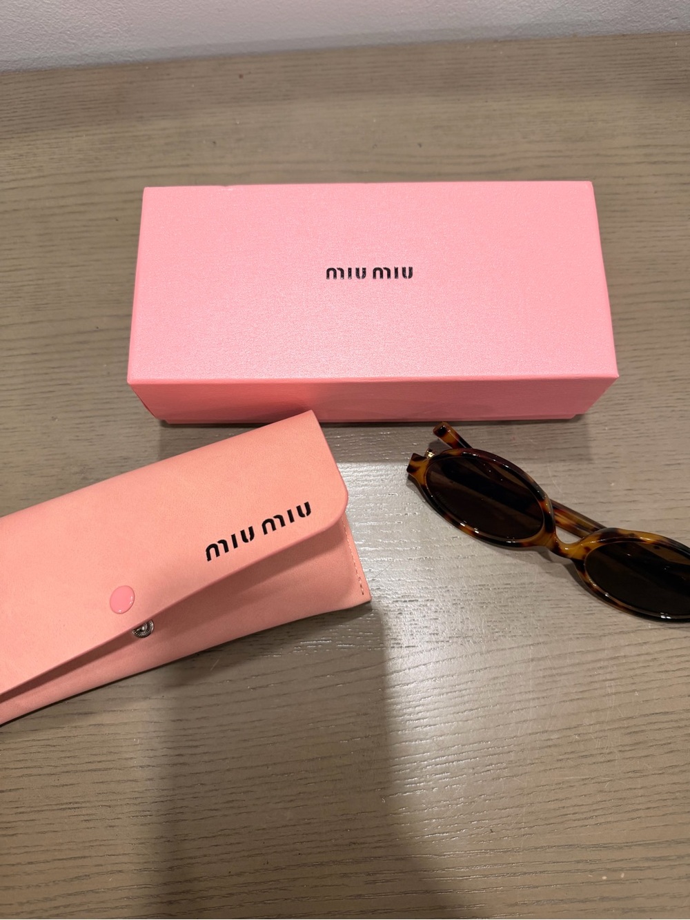 Miu Miu Pink Sunglasses Case with Matching Pink Box